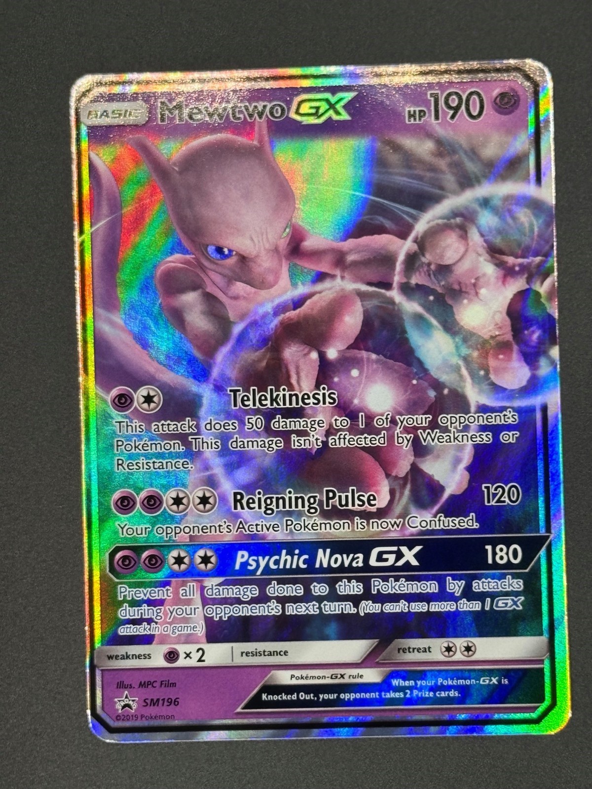 Pokemon Mewtwo-GX (SM196/336) SM Black Star Promos HP HOLO