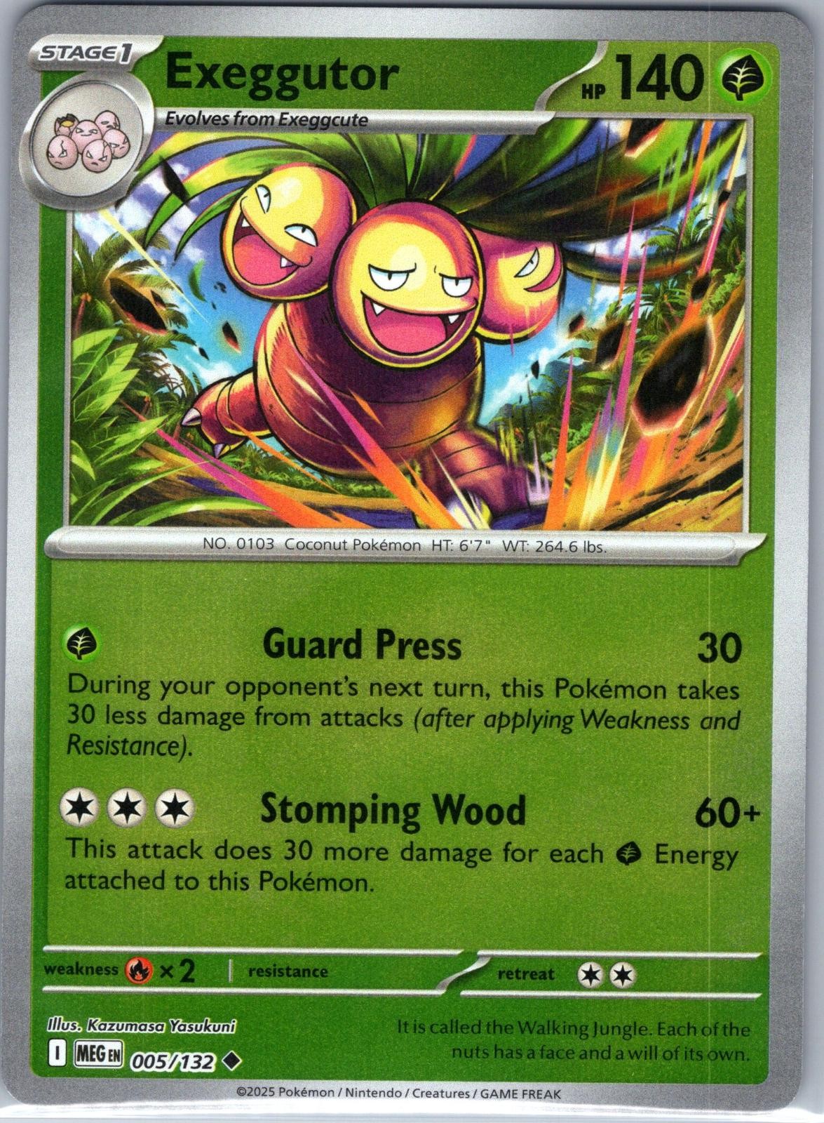 Exeggutor 005/132 Uncommon Mega Evolution Pokemon Reverse Holo Near Mint