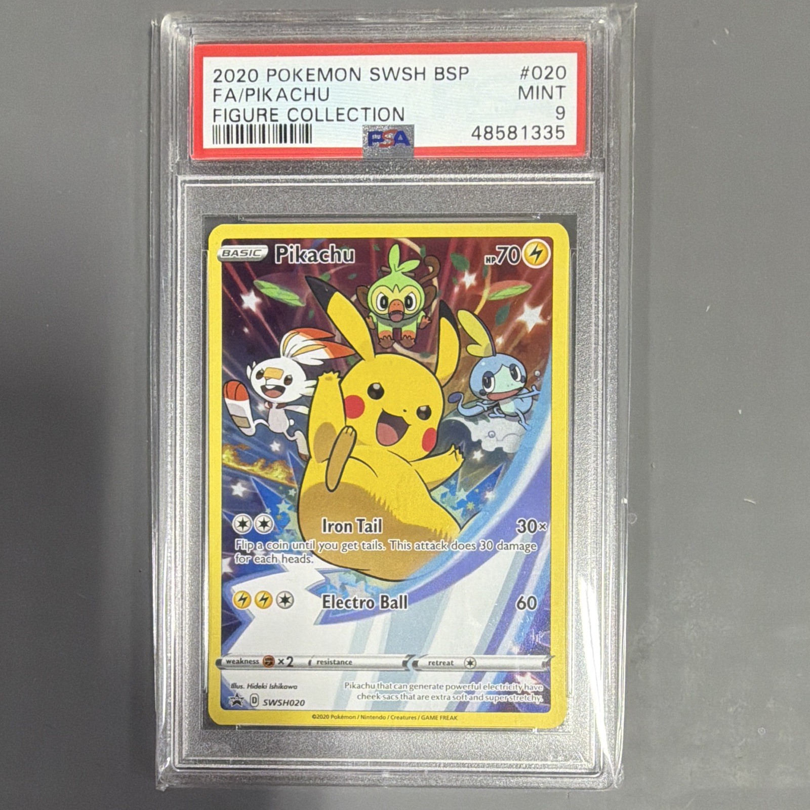 PSA 9 2020 Pokemon TCG Pikachu Holo SWSH Sword & Shield Promo #SWSH020