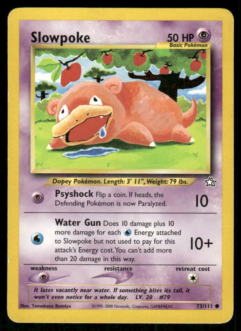 Pokemon Tcg Slowpoke #73 Pokemon Neo Genesis MP