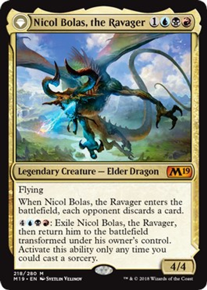 Nicol Bolas, the Ravager – 218 – NM – Core Set 2019