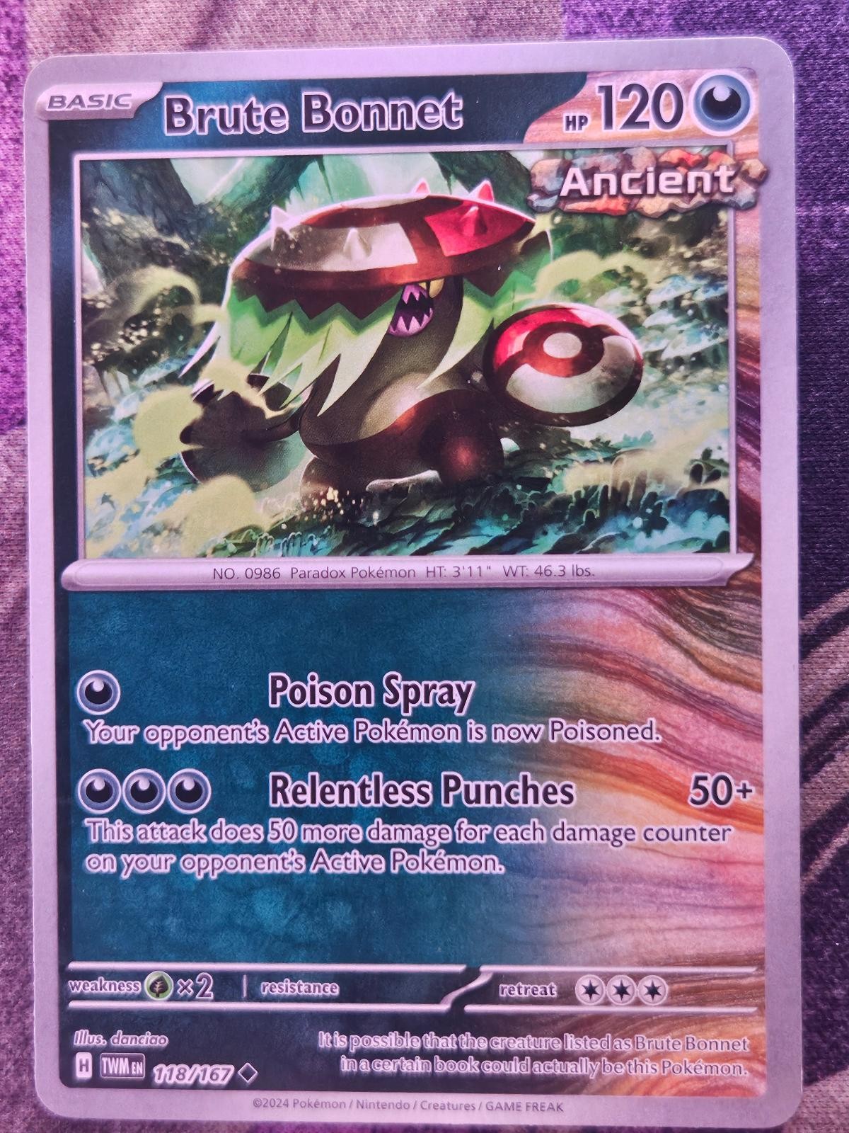 Brute Bonnet 118/167 Uncommon Twilight Masquerade Pokemon Near Mint