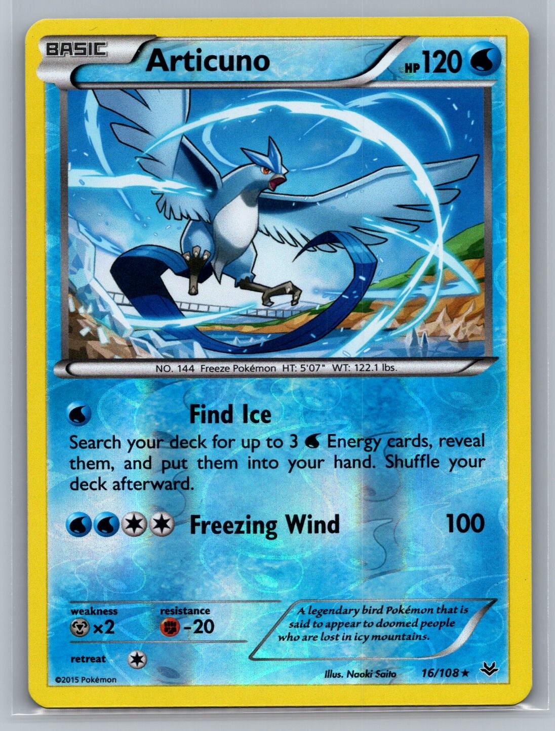 Articuno 16/108 Rare Reverse Holo Roaring Skies Pokémon TCG LP