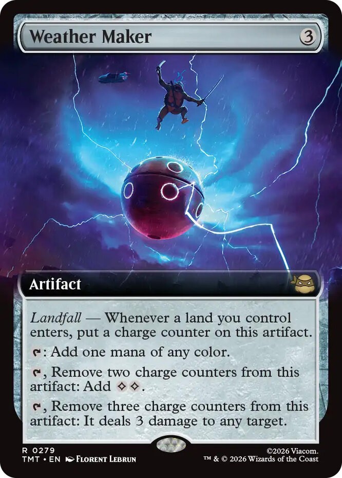 MTG Weather Maker – Foil – Extended Art, Teenage Mutant Ninja Turtles, Lightly P