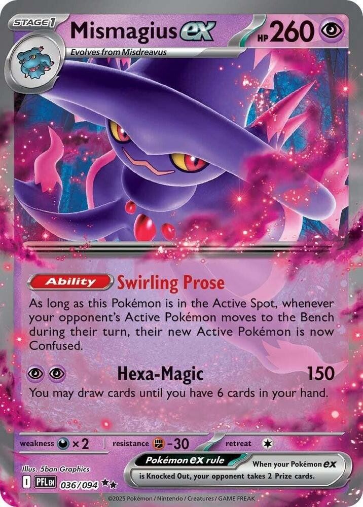 Mismagius ex Holo Double Rare ME02: Phantasmal Flames 036/094 NM 5ban Graphics