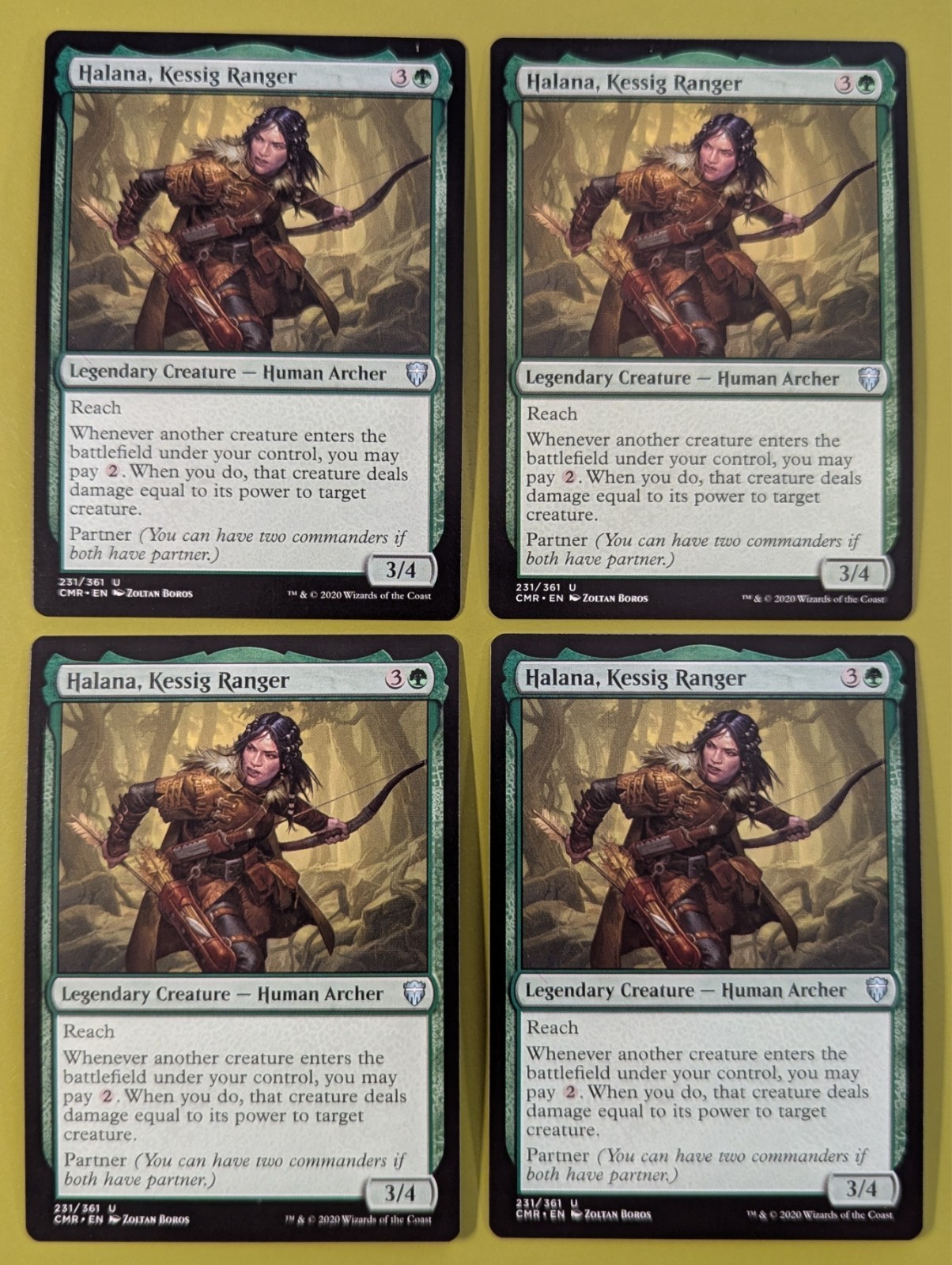Halana, Kessig Ranger x4 Commander Legends 4x Playset Magic the Gathering MTG
