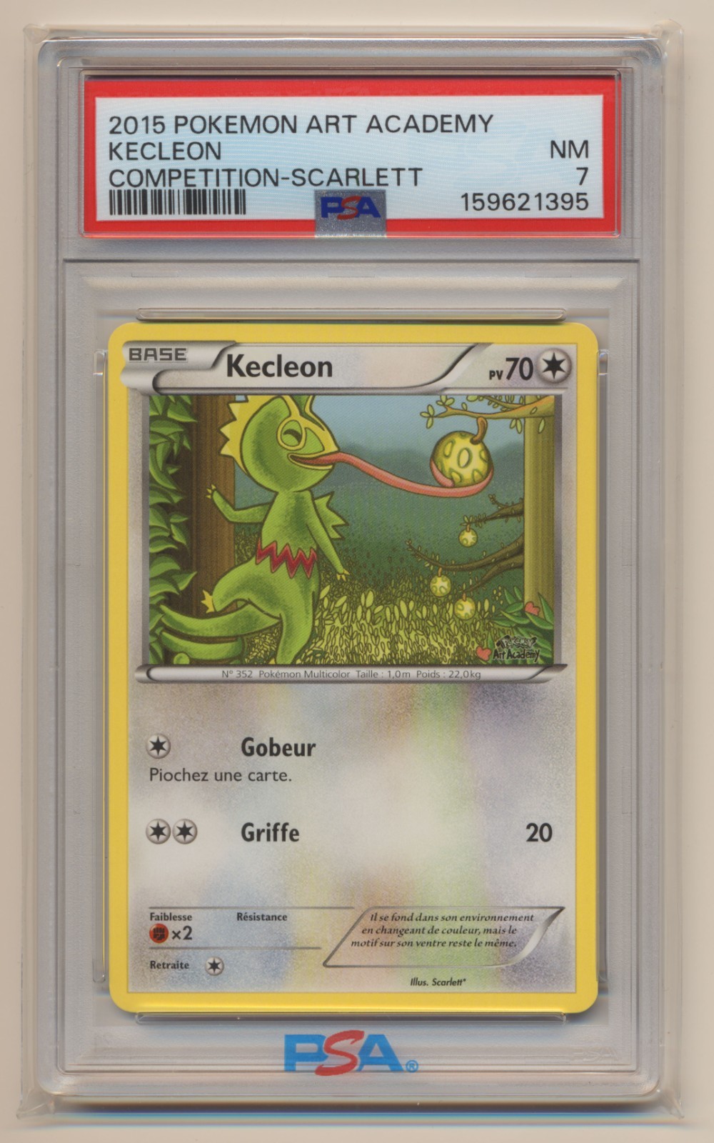 PSA 7 Pokemon 2015 Art Academy Competition Scarlett* Kecleon NEAR MINT Condition