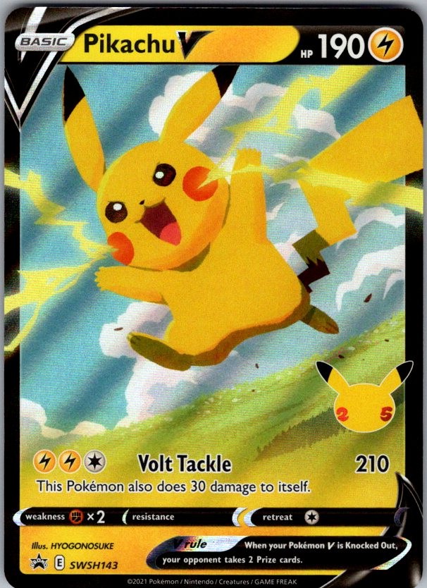 Pikachu V SWSH143 Holo Promo Sword & Shield Promo Pokemon Near Mint