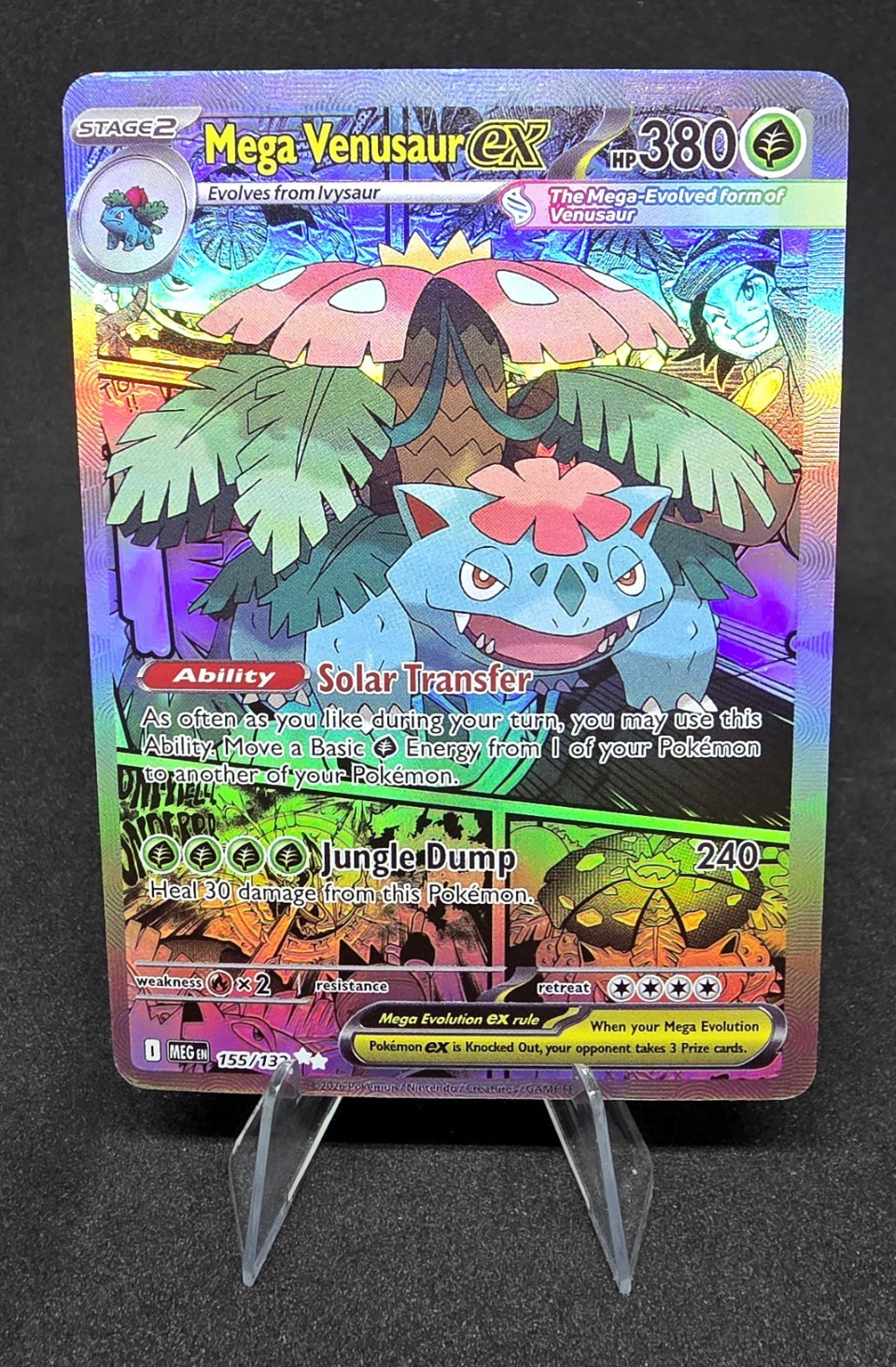 Fan Art Mega Venusaur Ex Manga Textured Rainbow Holo