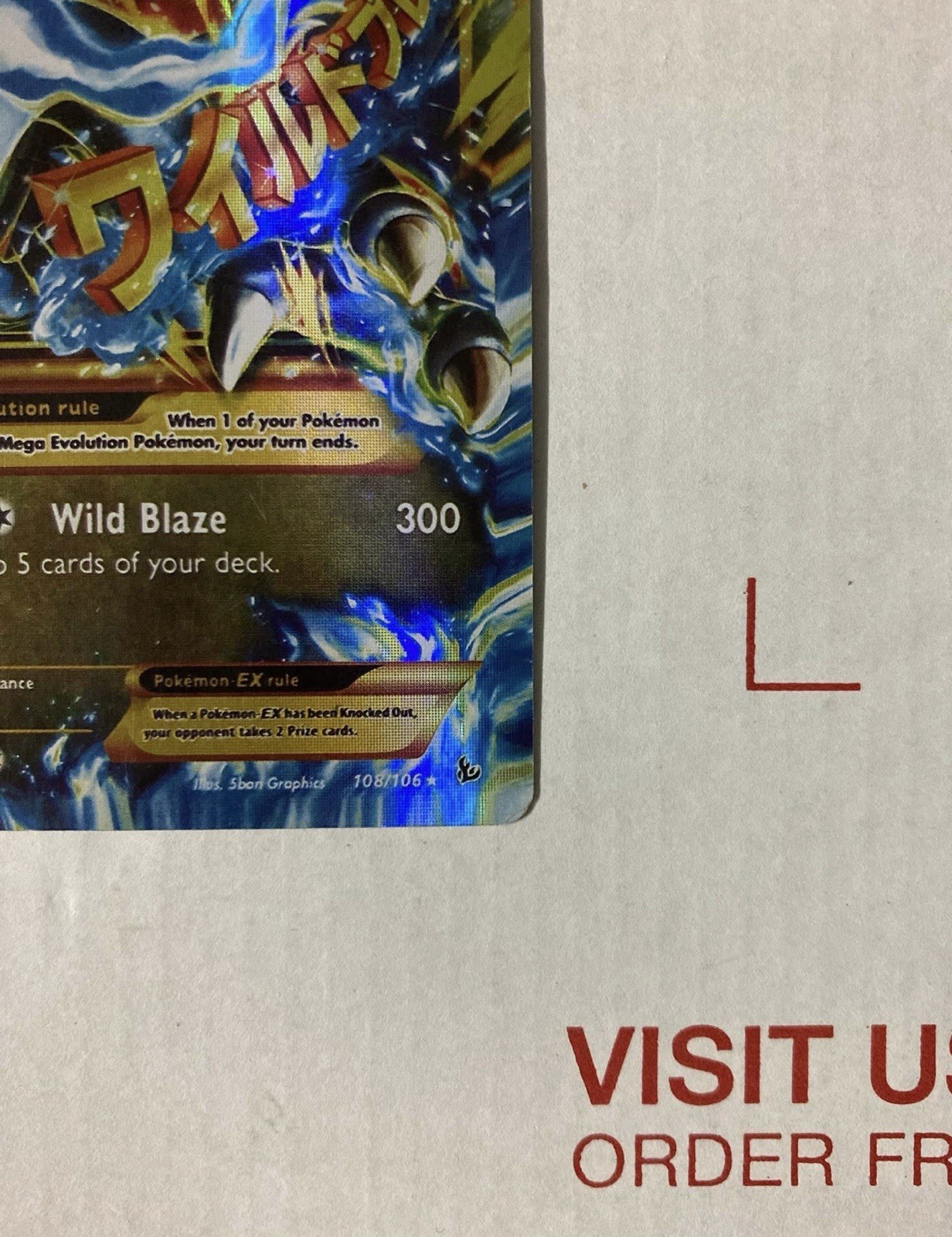 M Charizard Ex 108/106 – Pokémon TCG – Flashfire – Holo – SECRET RARE – Mega