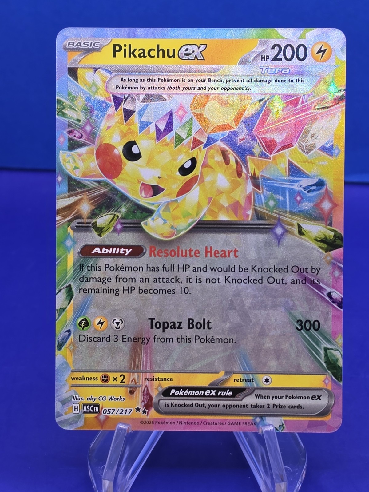 Pikachu ex 057/217 Pokémon TCG Ascended Heroes Holo Double Rare