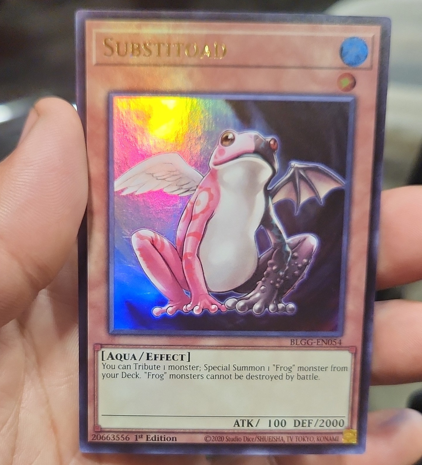 Konami Substitoad BLGG-EN054 Secret Rare Foil 1st Ed Effect ATK 100 DEF 2000
