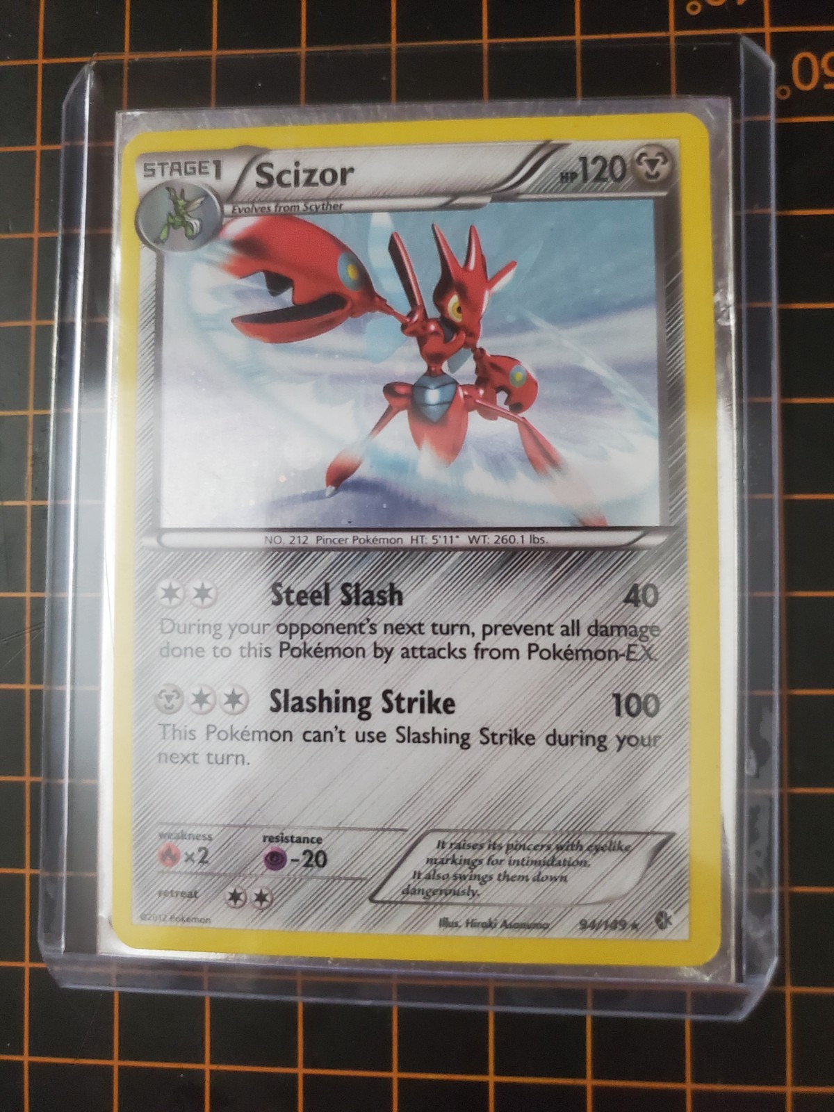Scizor 94/149 Holo Rare Boundaries Crossed Pokemon TCG With Top Loader