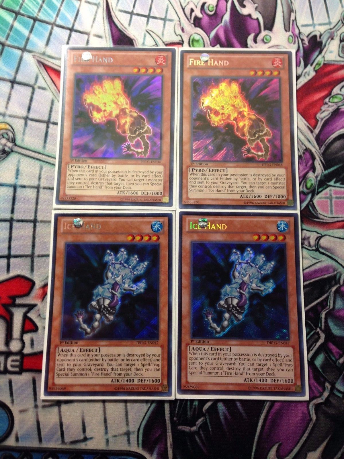 ** 2X FIRE HAND + 2X ICE HAND ** DRLG-EN046 EN047 ! MINT YUGIOH