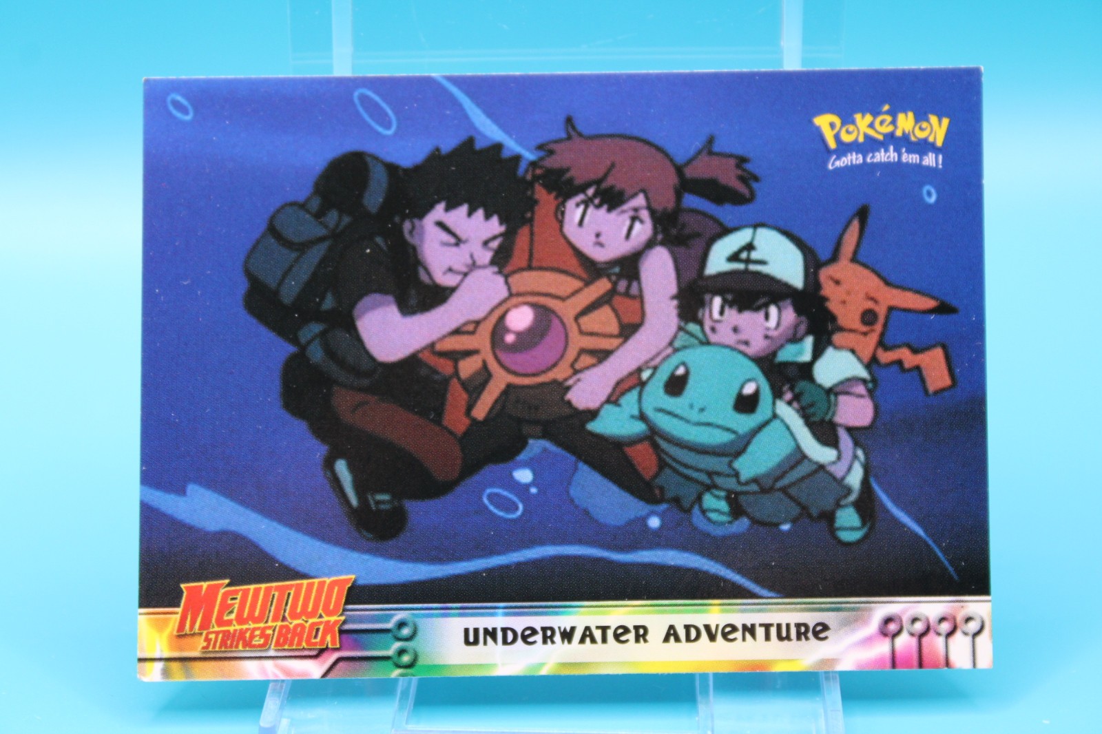 Pokemon TCG MewTwo Strikes Back #17 Underwater Adventure 1999 Topps Blue Logo