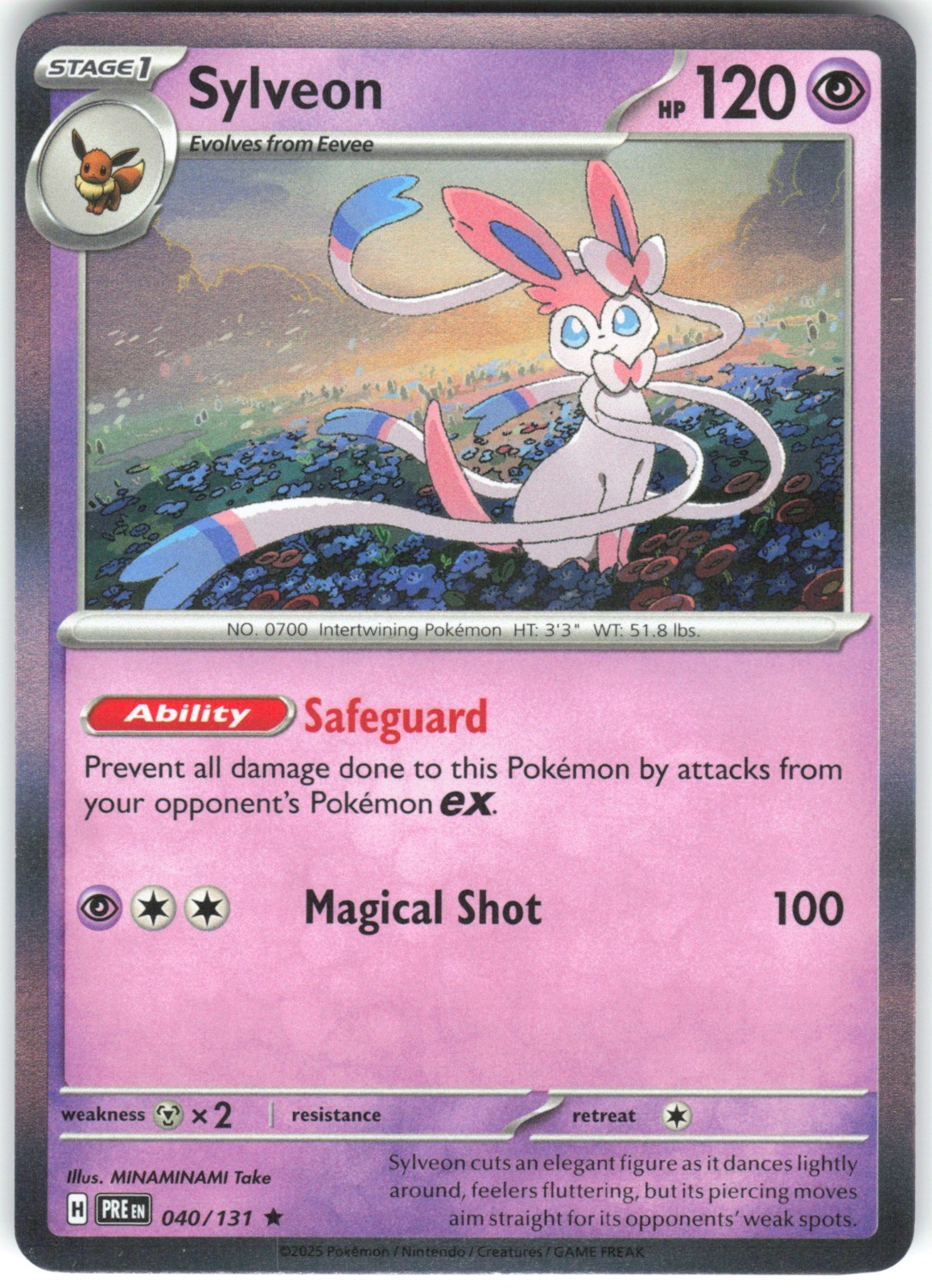Sylveon Holo 040/131 SV: Prismatic Evolutions Rare Pokemon Card LP