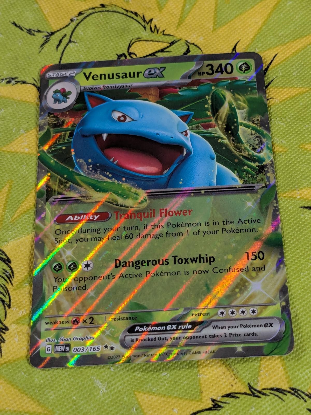 Venusaur ex 003/165 Double Rare 151 Pokemon Holo Near Mint