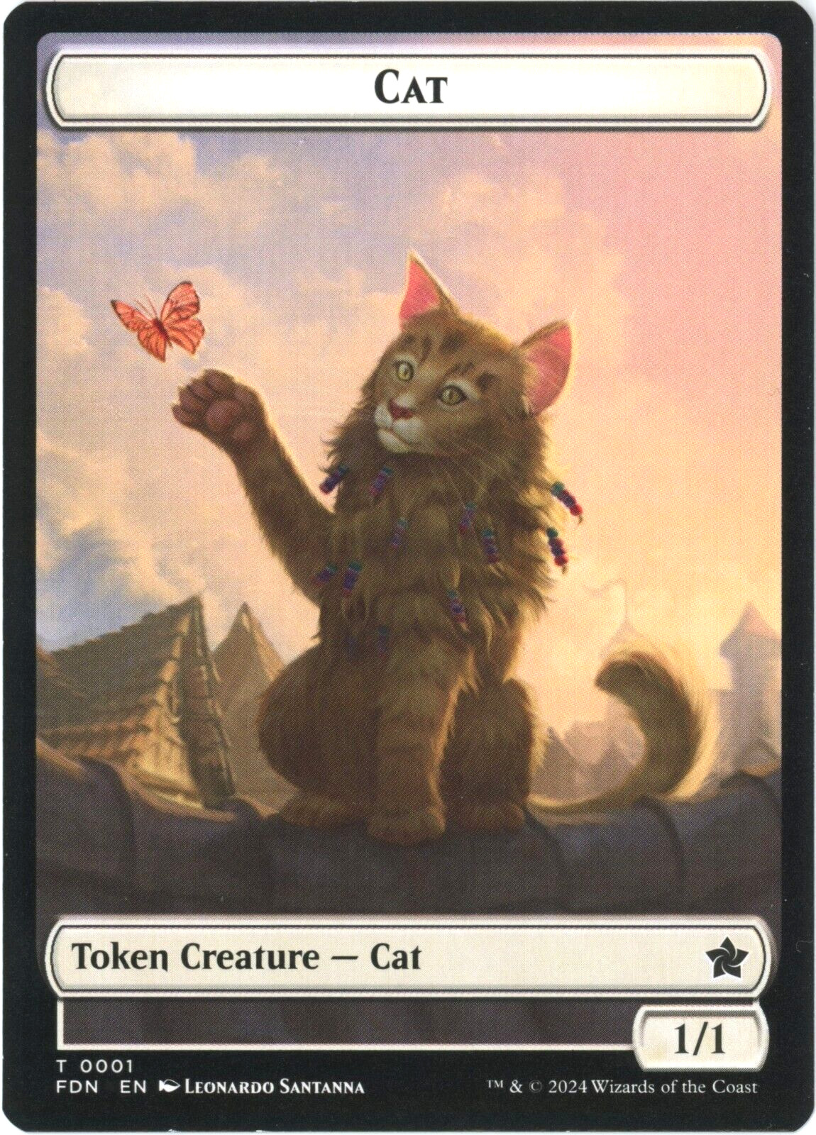 Spirit / Cat (7/1) Doubled-Sided Token – Foundations – MTG