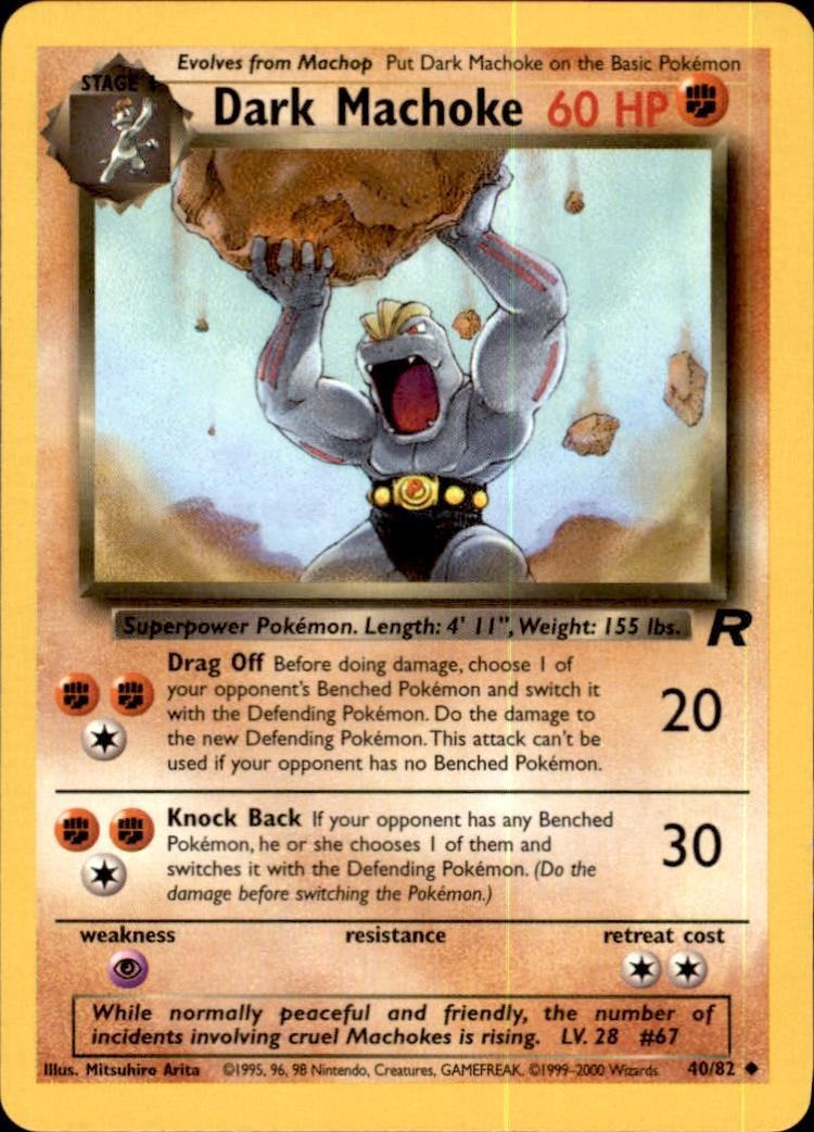 Dark Machoke 40/82 NM/LP+ Regular Team Rocket Pokémon TCG WOTC Any 3 Free Ship