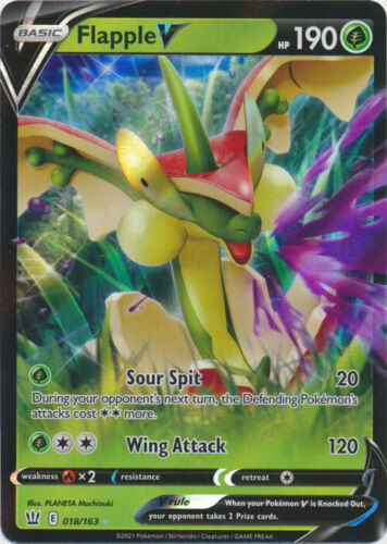 Flapple V – 018/163 Ultra Rare Battle Styles NM Pokemon TCG