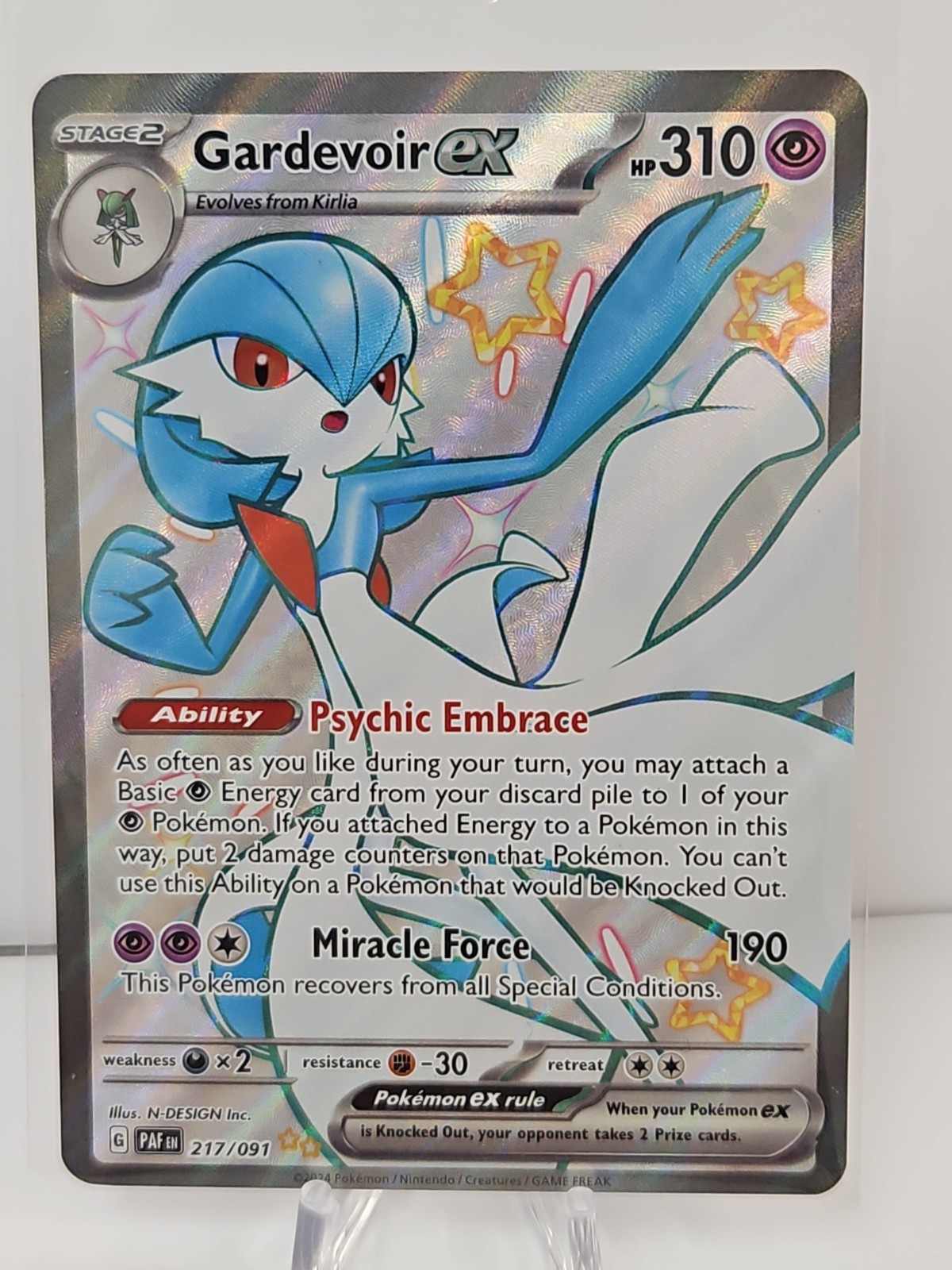 Pokemon Gardevior ex Shiny Ultra Rare SV: Paldean Fates 217/091