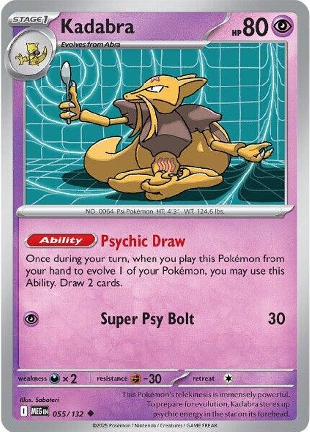 Pokemon Kadabra (55/213) Mega Evolution NM REVERSE HOLO