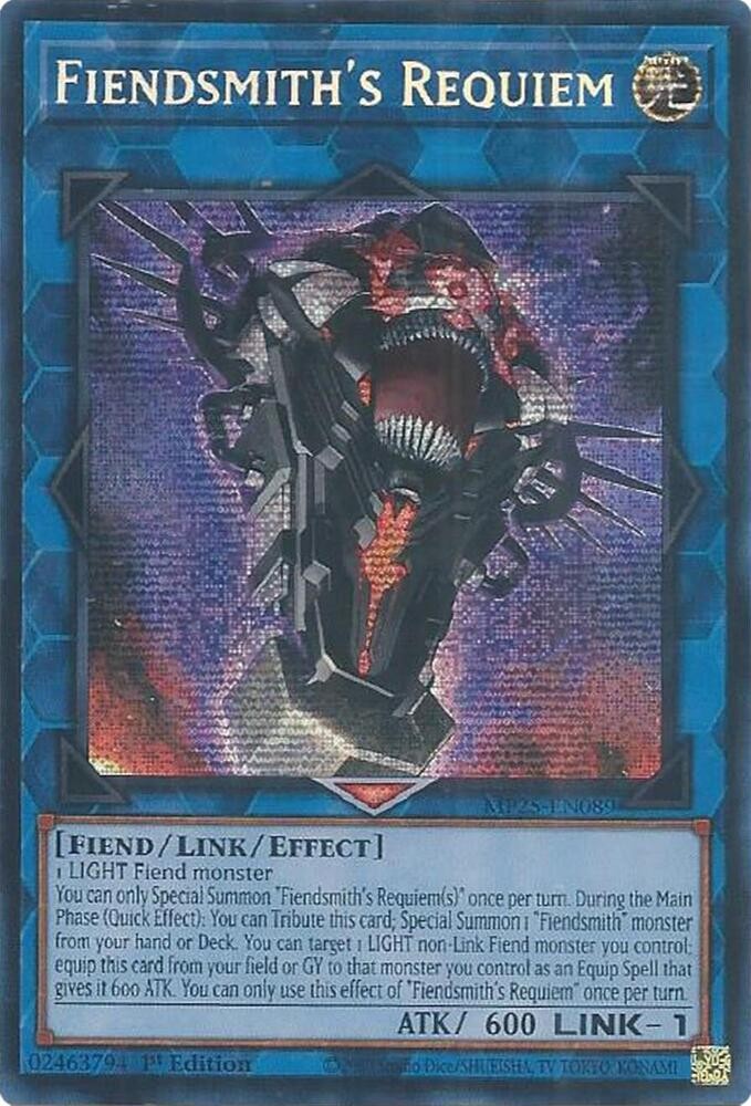 YUGIOH: 1x Fiendsmith’s Requiem MP25-EN089 Prismatic Secret Rare 2025 Mega-Pack
