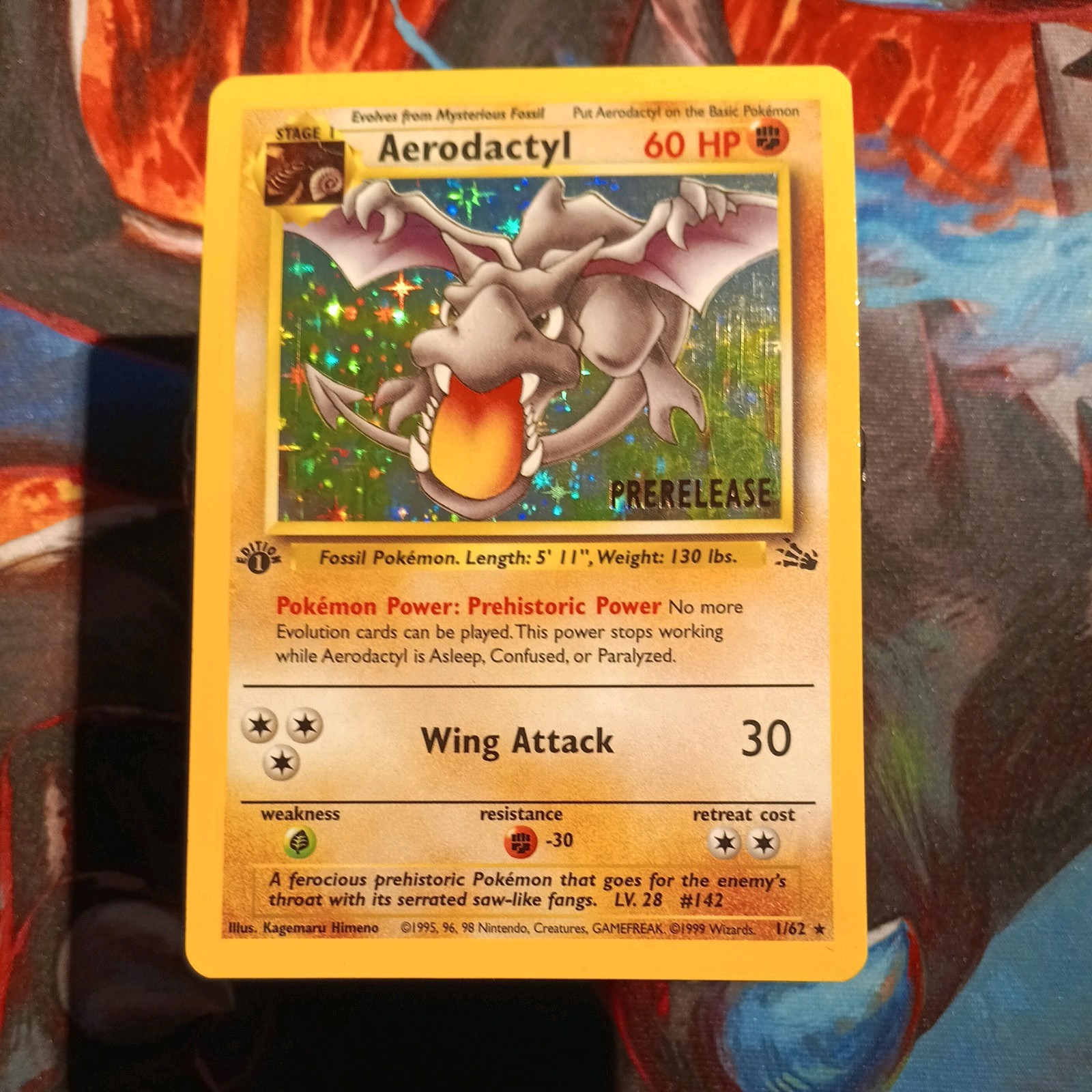 Aerodactyl Holo First Edition Prerelease Fossil 1/62