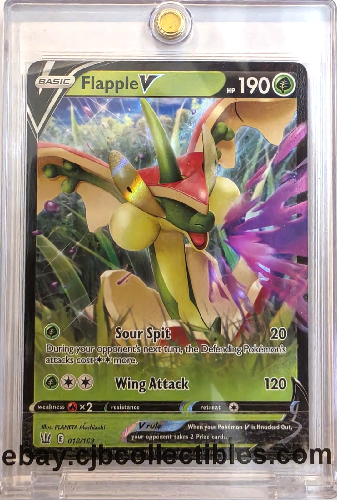 Pokémon FLAPPLE V 018/163 Holo Ultra Rare Battle Styles – Near Mint 🍒