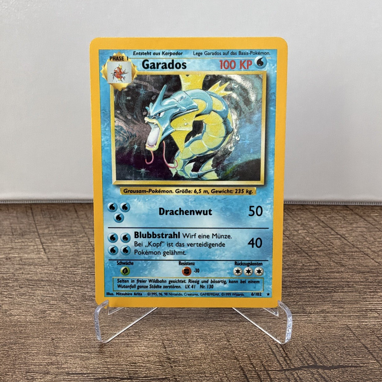 Pokemon TCG Base Set Gyarados 6/102 German Holo Unlimited WotC 1999