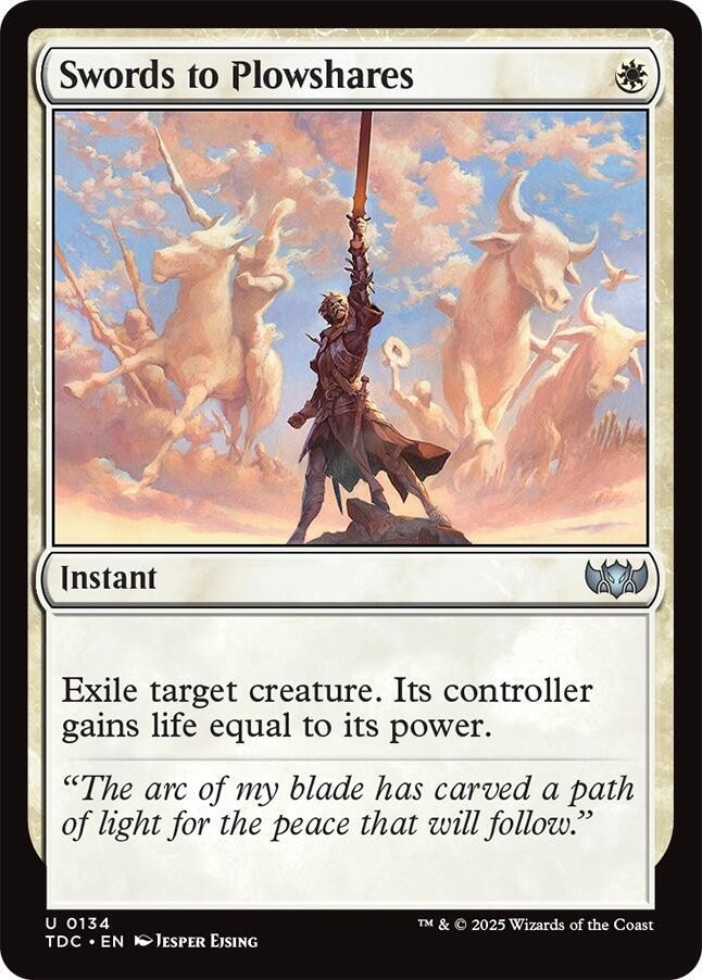 1x Swords to Plowshares – Commander: Tarkir: Dragonstorm – NM – MTG