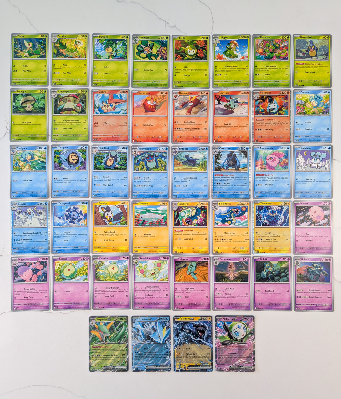 Pokemon Black Bolt – Complete Base Set – C/U/R/EX (86 Cards)