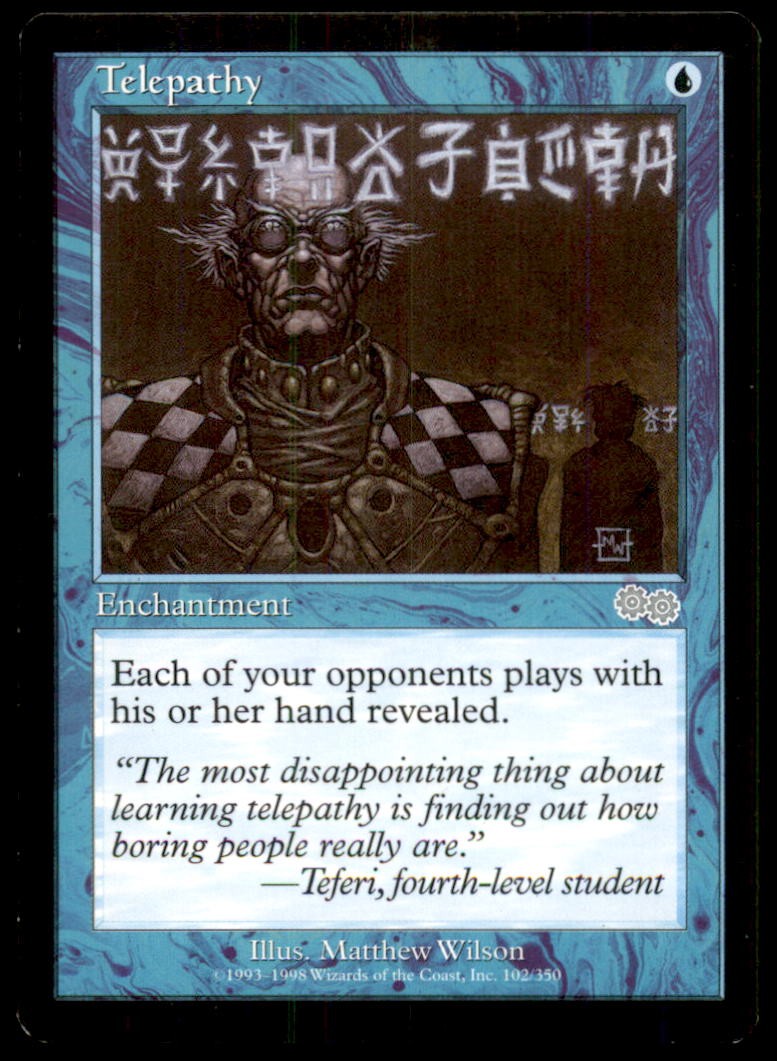 Telepathy LP Light Play Urza’s Saga MTG [10828]
