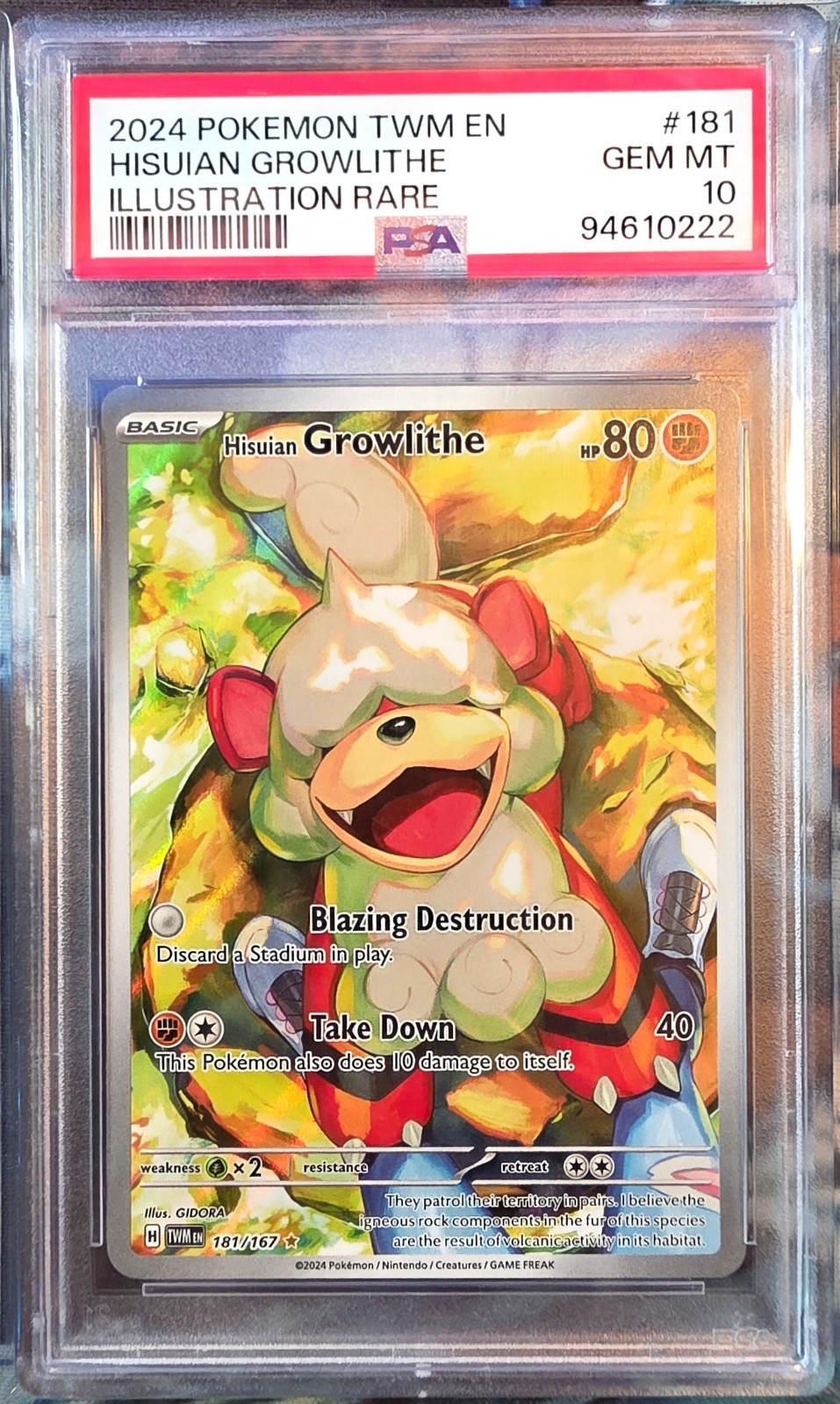 PSA 10 set Perrin SIR 220/167 and Hisuian Growlithe IR 181/167