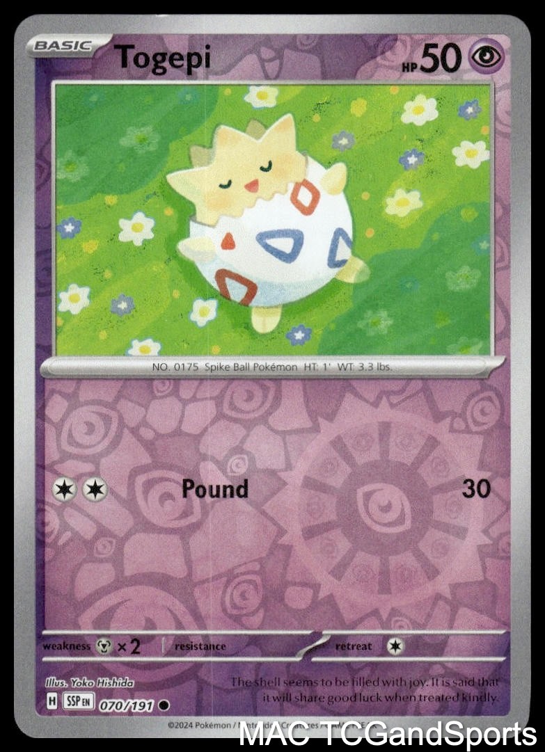 Togepi 070/191 Reverse Holo Surging Sparks Pokemon TCG NM