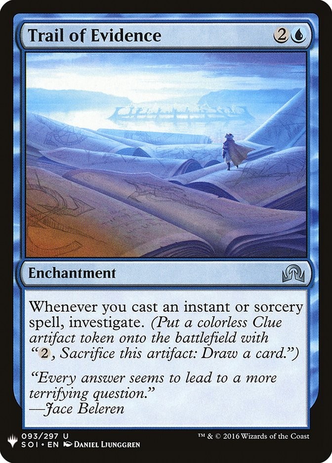 Trail of Evidence 93 SOI Innistrad MTG Blue List Enchantment Ljunggren NM