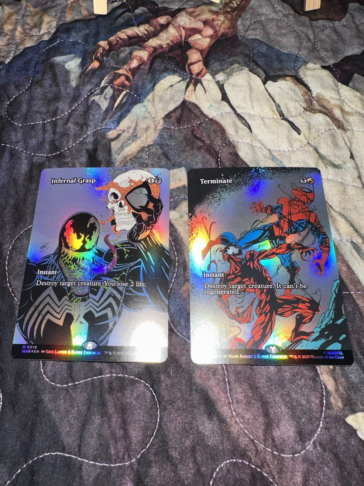 MTG Marvel Universe 2lot Infernal Grasp Borderless, Terminate Foil, M 0018 0040
