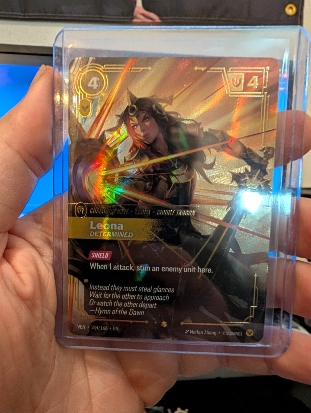 Riot Games League of Legends TCG Leona Determined Champ Unit 184/166 EN Foil