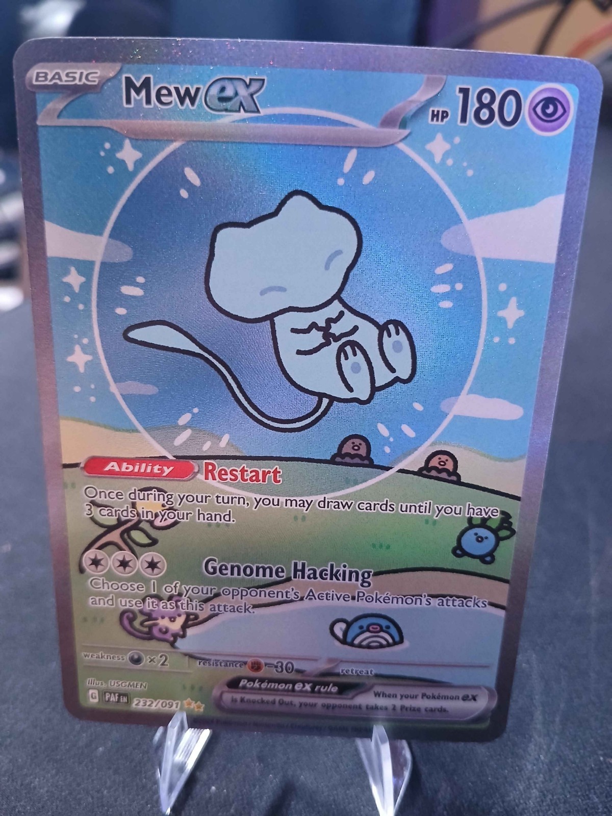 Mew ex 232/091 Paldean Fates Special Illustration Rare SIR Bubble Mew