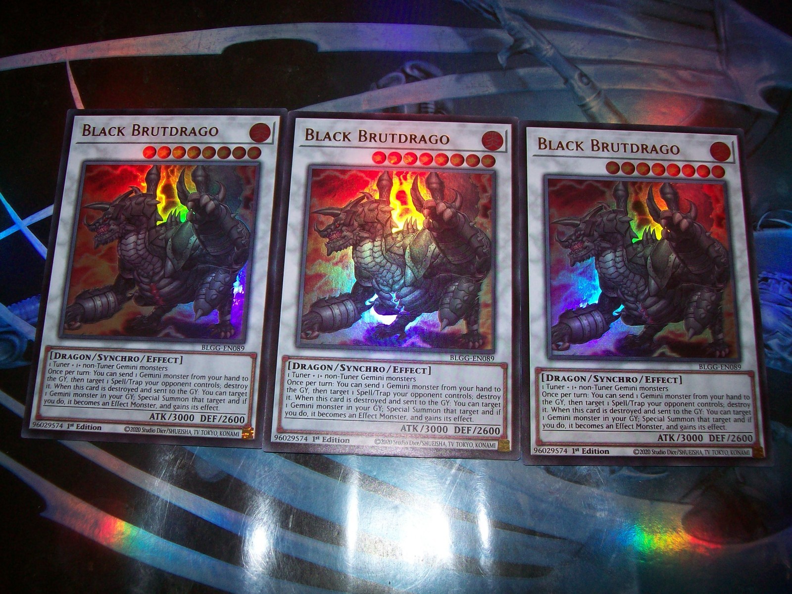 3x Black Brutdrago 1st Edition Ultra Rare BLGG-EN089 Yu-Gi-Oh!