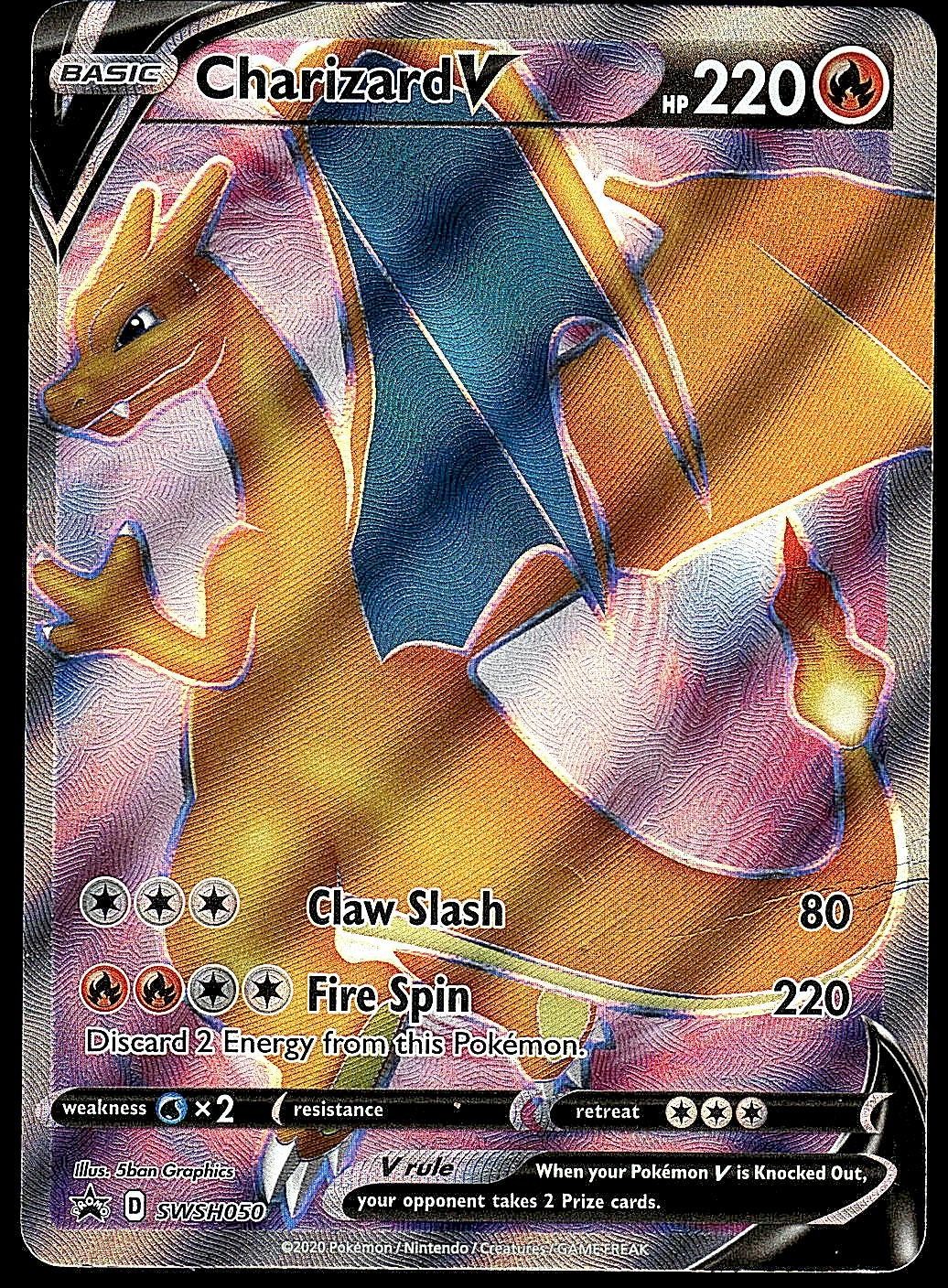 Charizard V SWSH050 Holo Promo Sword & Shield Promo Pokemon Moderately Played