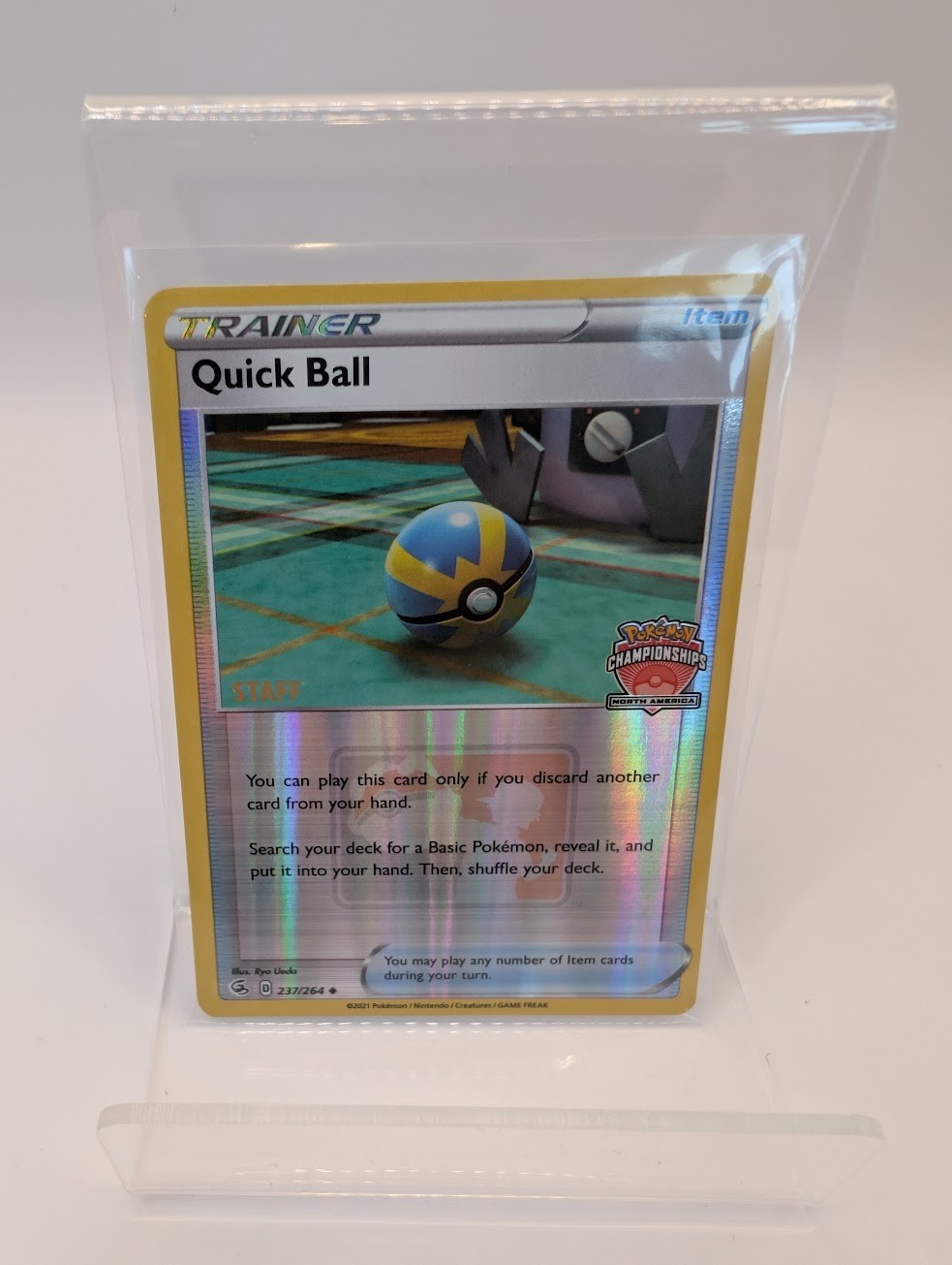 Pokemon TCG: Quick Ball 237/264 NAIC Promo Card STAFF Promo
