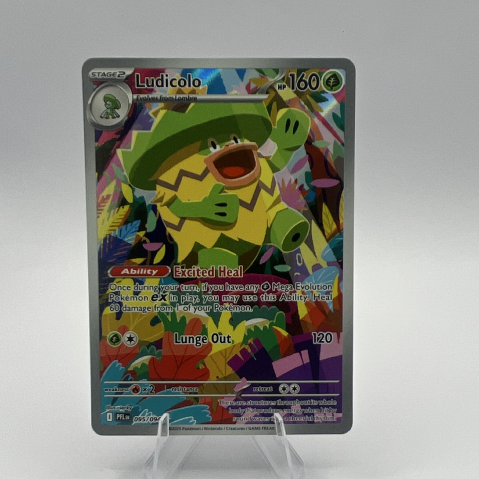 Pokémon Ludicolo Me02 Phantasmal Flames 095/094 Illustration Rare Holo 160 HP