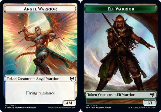 1x Angel Warrior Token // Elf Warrior Token – Foil MTG – Kaldheim – Moderate Pla