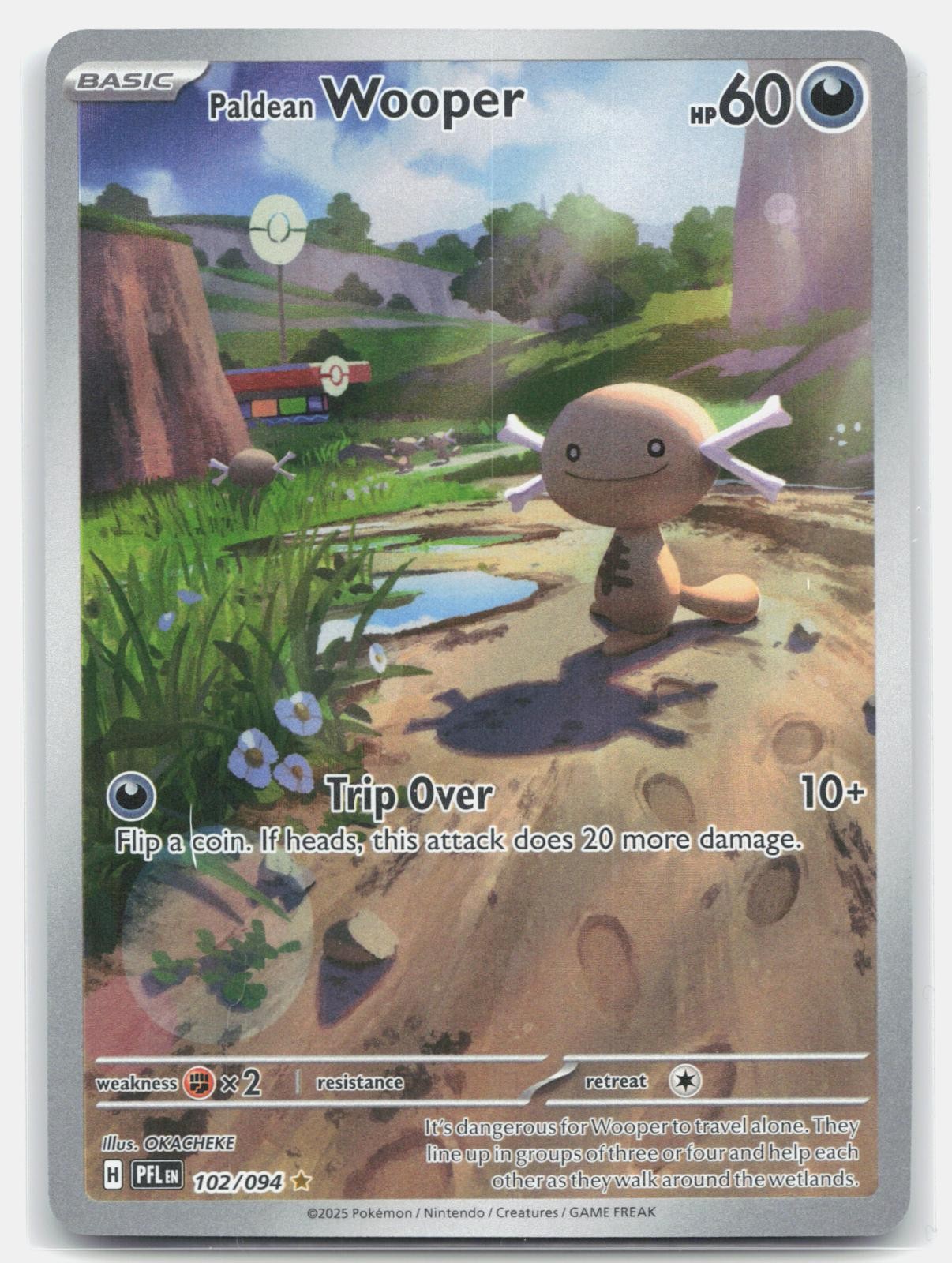 Paldean Wooper 102/094 Illustration Rare Phantasmal Flames Pokemon Holo LP