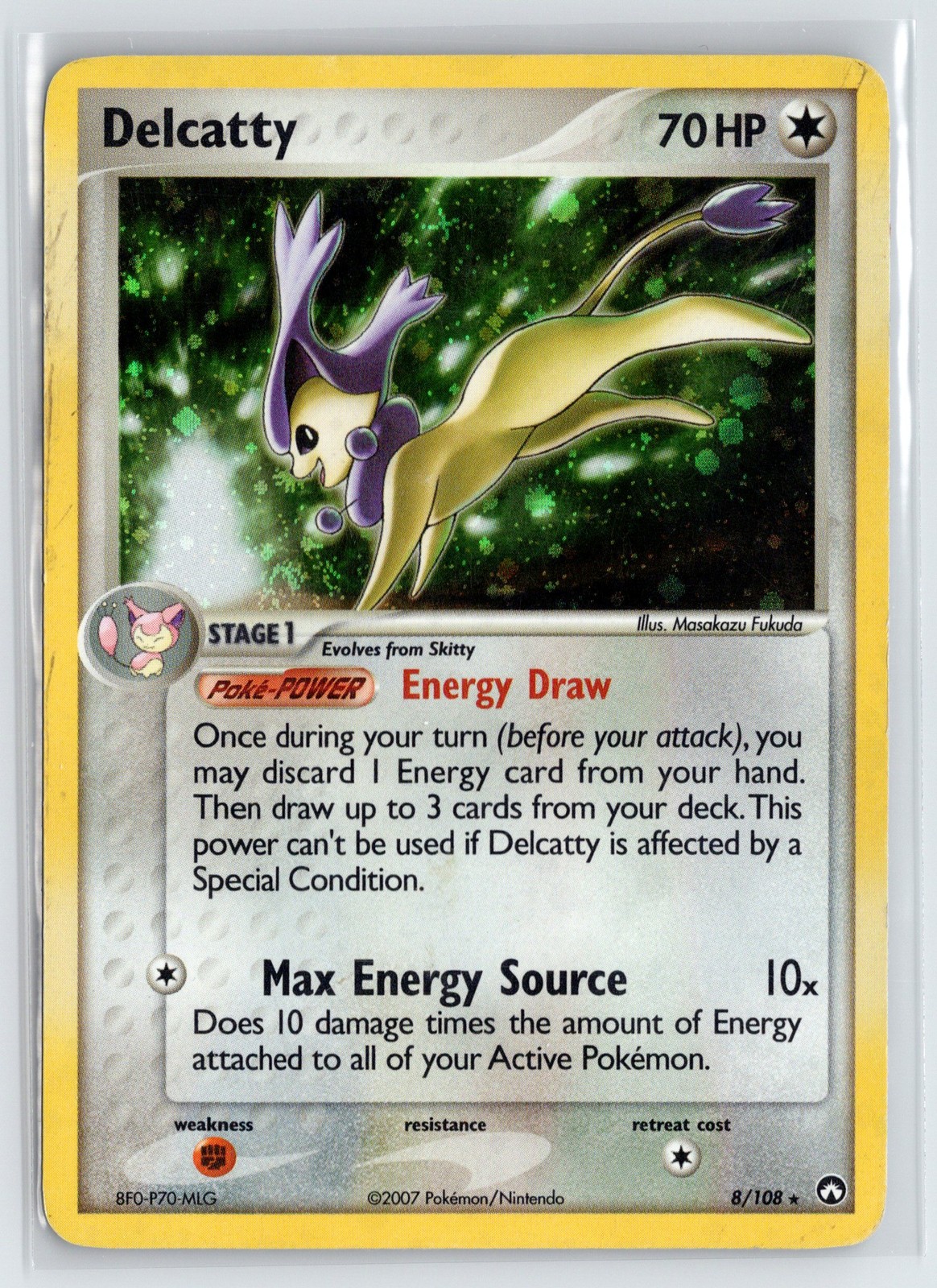 Pokemon Power Keepers #8/108 Delcatty Holo Rare,Holo Damaged