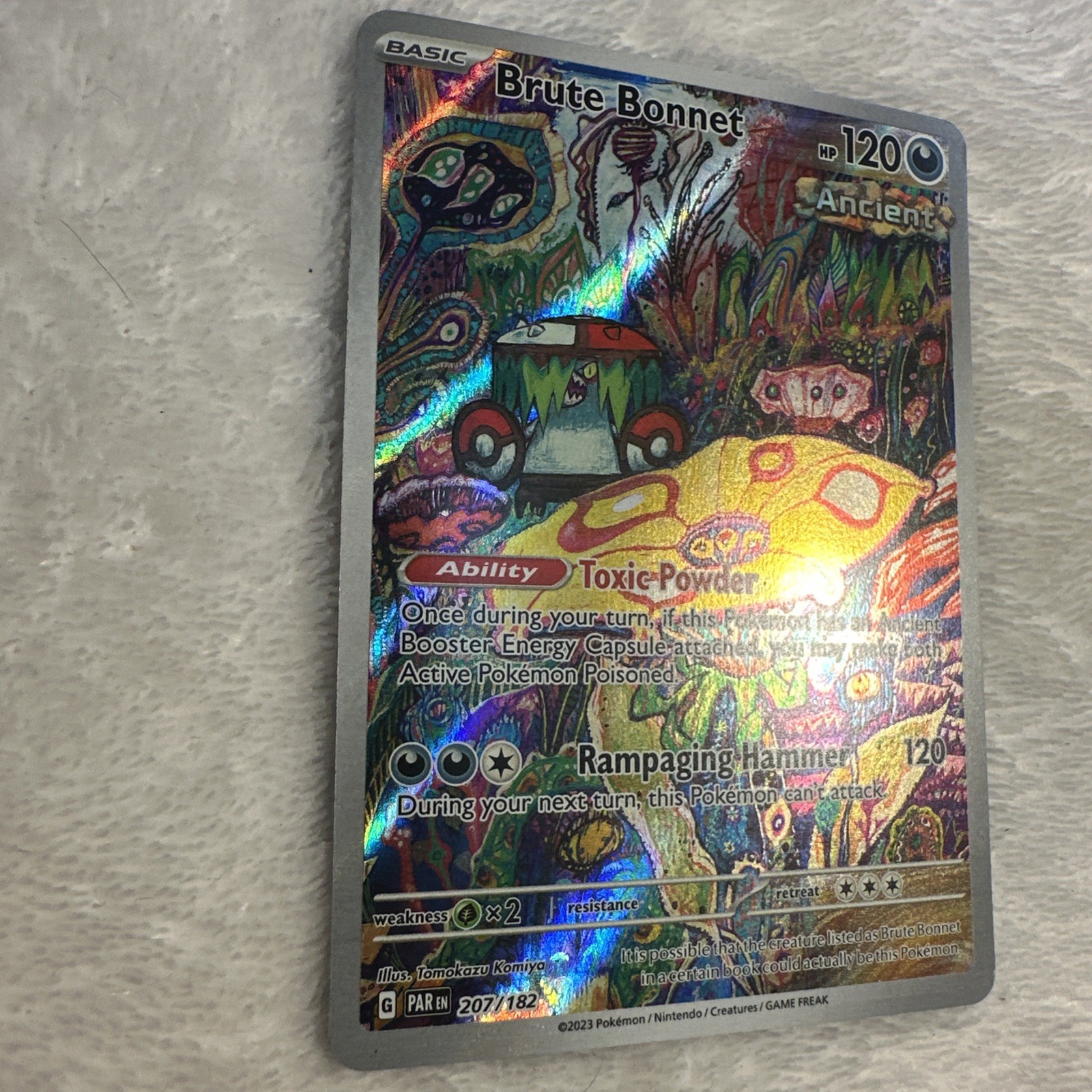 Brute Bonnet 207/182 SV Paradox Rift Illustration Rare Holo Pokemon Card Mint 🔥