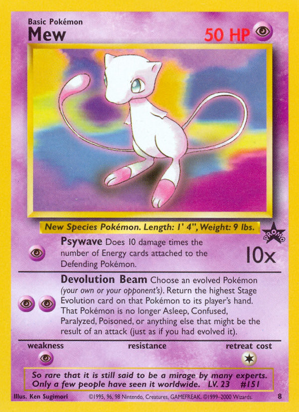 Mew 8 Promo Wizards Black Star Promos Pokemon Moderately Played