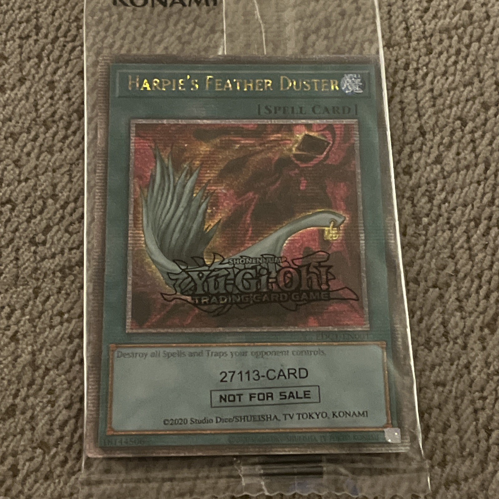 Yugioh HARPIE’S FEATHER DUSTER QCSR Quarter Century Secret EDC1-EN001 Mint