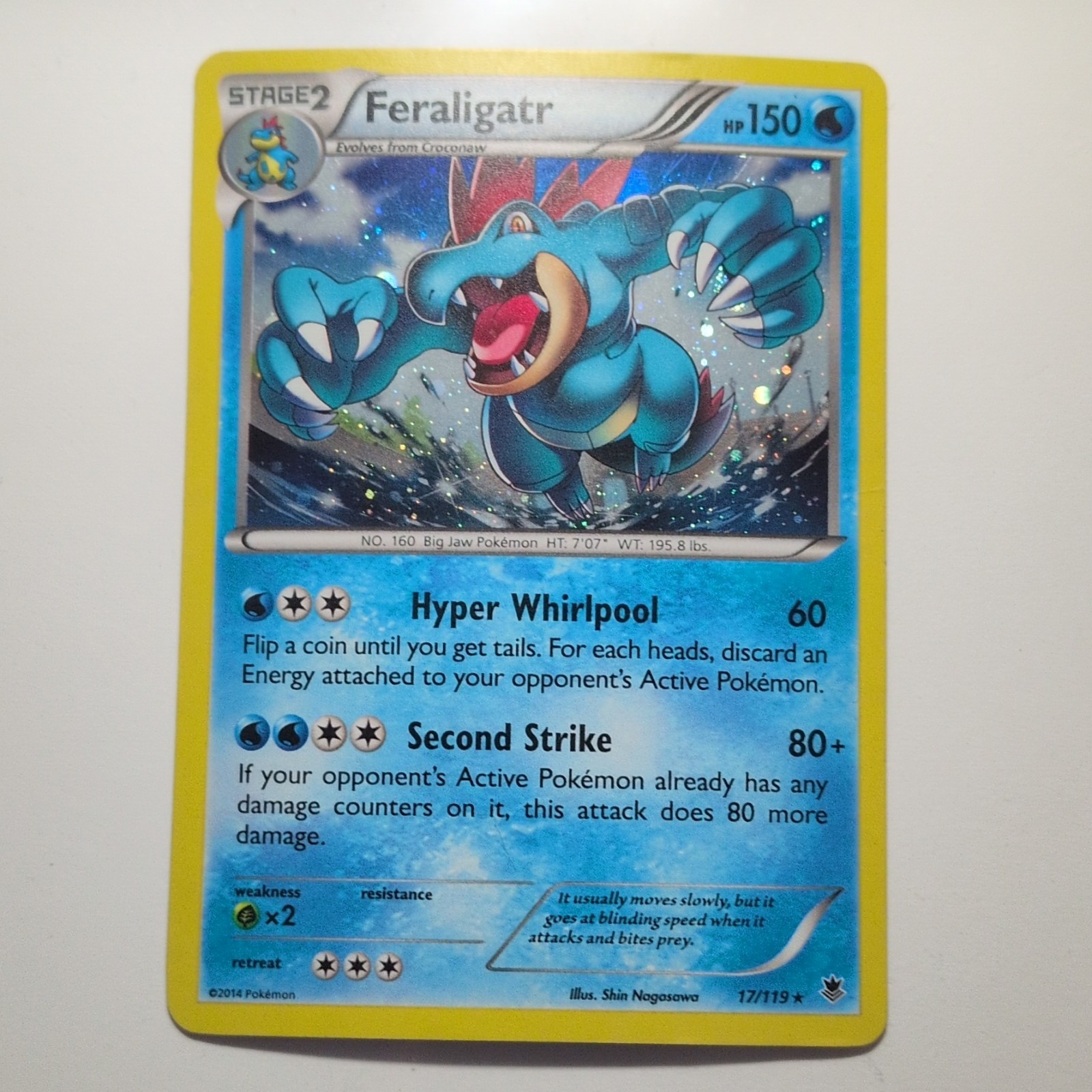 Pokémon TCG Feraligatr Phantom Forces 17/119 Exclusive Cosmos Holo Rare LP